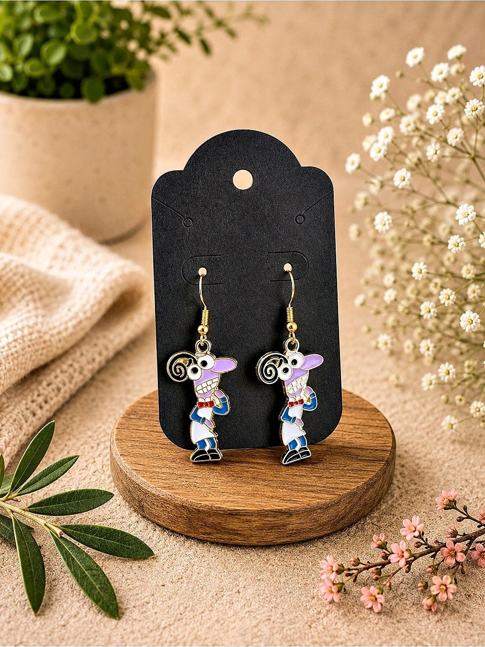 Disney Pixar Colorful Character Dangle Earrings fear inside out